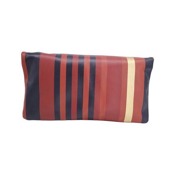 Pre Loved Chanel Paris-Greece Striped Clutch in Brown Leather Women Brown | - Picture 3 of 8